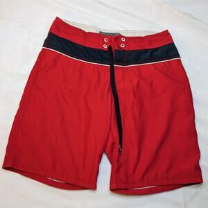Old Navy Board Shorts Men's Medium Red Swim Trunks Vintage Lined 90s Y2K